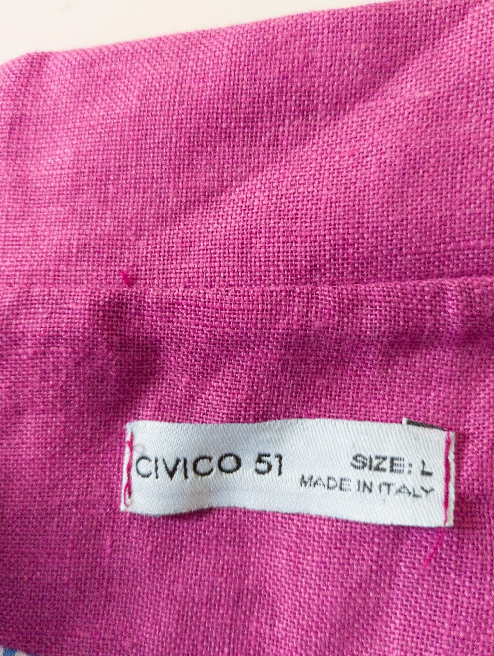 Civico 51 Italy Linen Blazer Size Large Pink Magenta Striped Lining - Picture 3 of 7